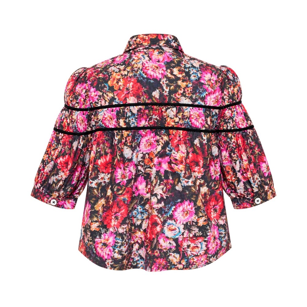 The Leandra Shirred Yoke Blouse by Maeve Women XS Multicolor Anthropologie Boho - Picture 3 of 5